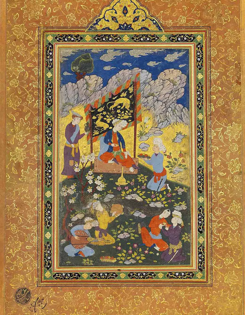 A RULER IN A LANDSCAPE by unknown-iranian-artist